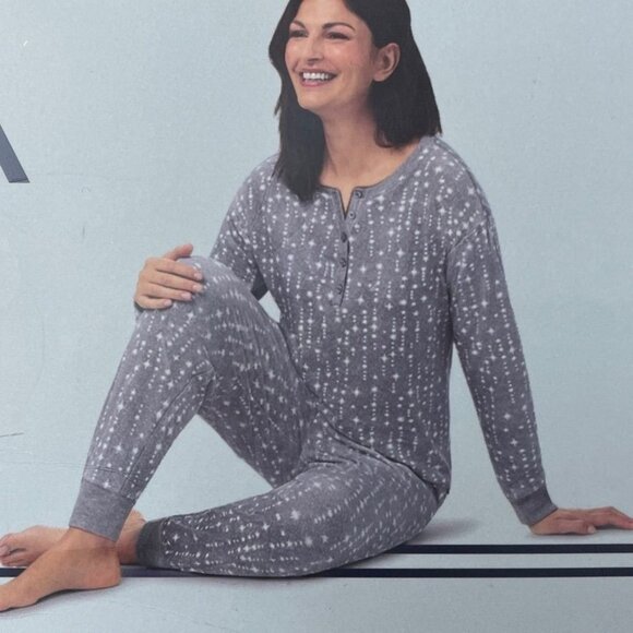 Nautica 2PC Womens Silky Stretch Fleece Sleepwear Set Size L a1538 - Picture 1 of 6